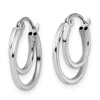 Leslie's 14K White Gold Polished Hinged Hoop Earrings - Image 2