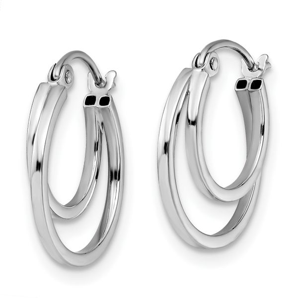 Leslie's 14K White Gold Polished Hinged Hoop Earrings - Image 2