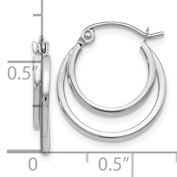 Leslie's 14K White Gold Polished Hinged Hoop Earrings - Image 3