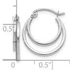 Leslie's 14K White Gold Polished Hinged Hoop Earrings - Image 3