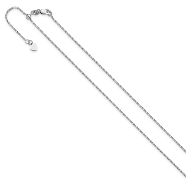 Leslie's 14K White Gold Adjustable 1.2 mm D/C Double Curb Chain - Image 2