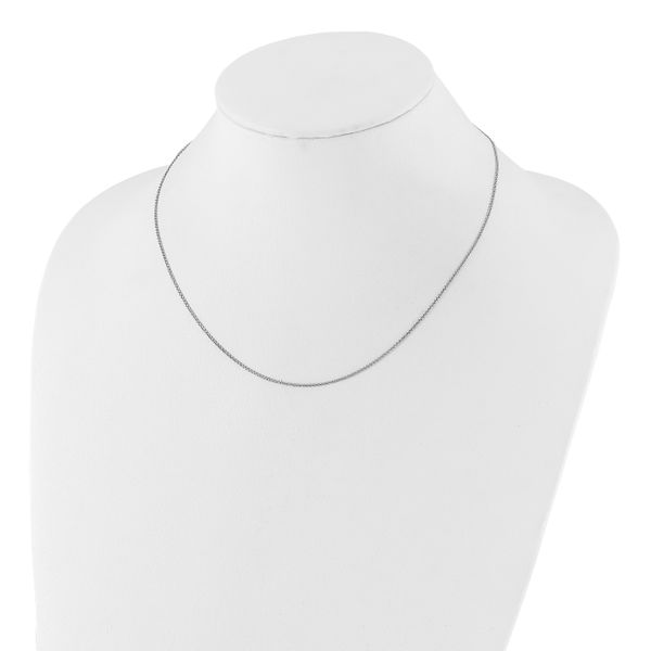 Leslie's 14K White Gold Adjustable 1.2 mm D/C Double Curb Chain - Image 3