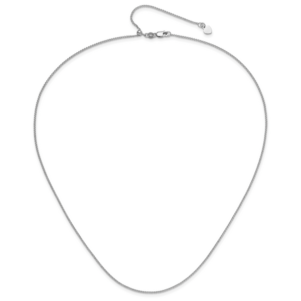 Leslie's 14K White Gold Adjustable 1.2 mm D/C Double Curb Chain - Image 4