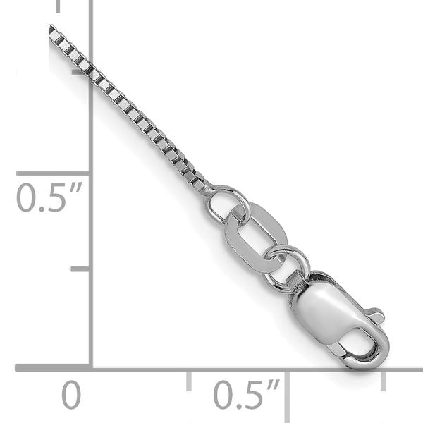Leslie's 14K White Gold .7mm Box with Lobster Clasp Chain Anklet - Image 2