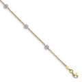 Leslie's 14K Two-tone Polished and Diamond-cut Anklet