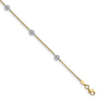 Leslie's 14K Two-tone Polished and Diamond-cut Anklet