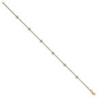 Leslie's 14K Two-tone Polished and Diamond-cut Anklet - Image 2