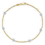 Leslie's 14K Two-tone Polished and Diamond-cut Anklet - Image 4