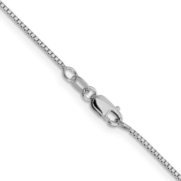 Leslie's 14K White Gold 1mm Sparkle Octagonal Box Chain - Image 3