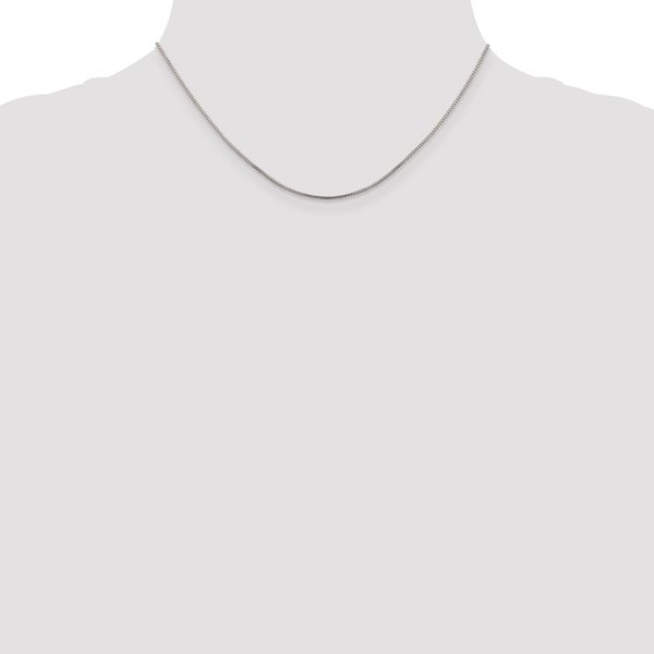 Leslie's 14K White Gold 1mm Sparkle Octagonal Box Chain - Image 4