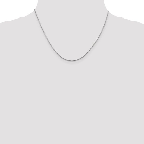 Leslie's 14K White Gold 1mm Sparkle Octagonal Box Chain - Image 4