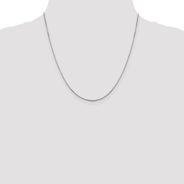 Leslie's 14K White Gold 1mm Sparkle Octagonal Box Chain - Image 4
