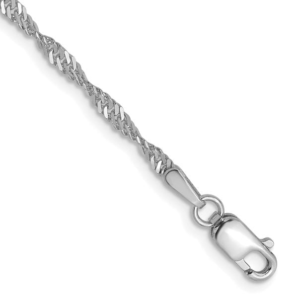 Leslie's 14K White Gold 1.9mm Singapore Chain