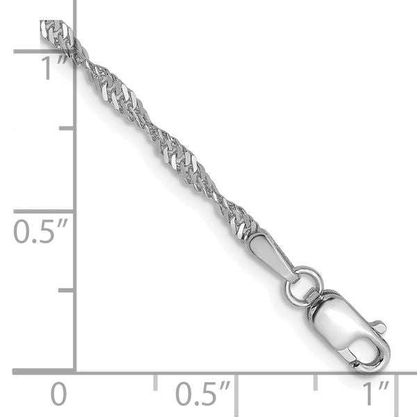 Leslie's 14K White Gold 1.9mm Singapore Chain - Image 2