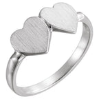 Double Heart Signet Ring