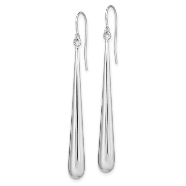Leslie's 14K White Gold Polished Shepherd Hook Earrings - Image 2