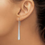 Leslie's 14K White Gold Polished Shepherd Hook Earrings - Image 4