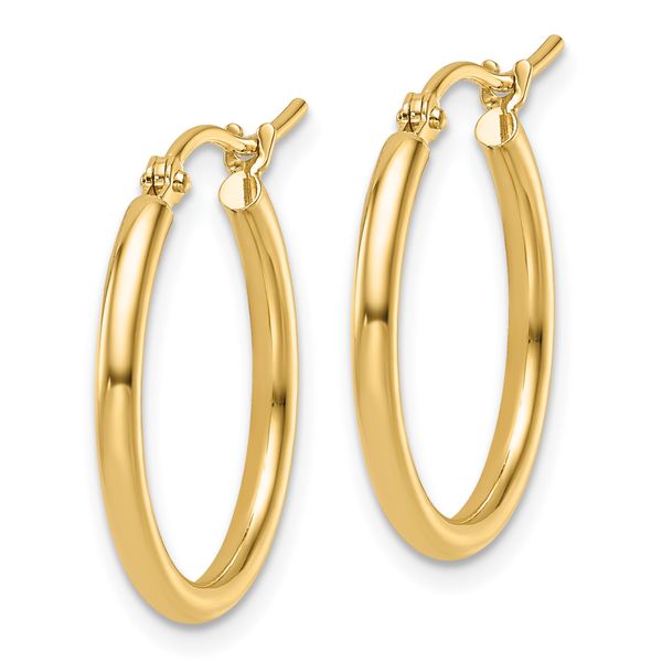 Leslie's 14K 2x20mm Polished Hoop Earrings - Image 2