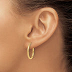 Leslie's 14K 2x20mm Polished Hoop Earrings - Image 3