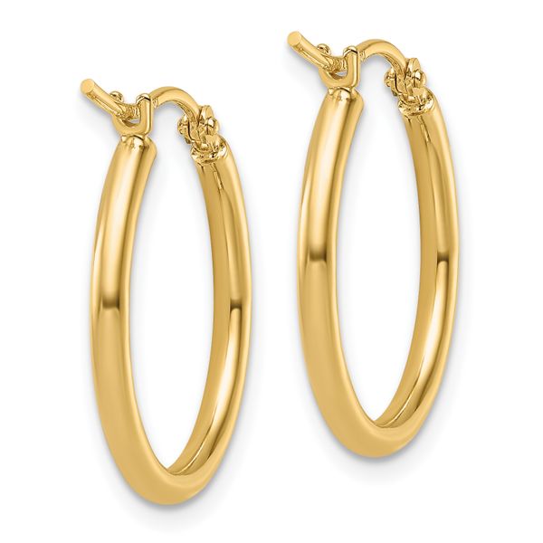 Leslie's 14K 2x20mm Polished Hoop Earrings - Image 4