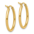 Leslie's 14K 2x20mm Polished Hoop Earrings - Image 4