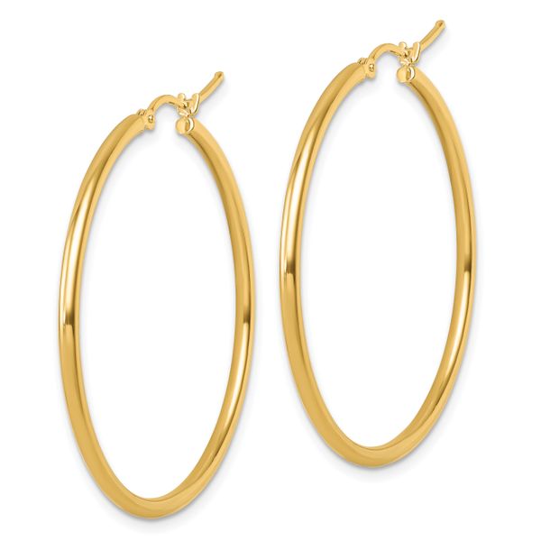 Leslie's 14K 2x40mm Polished Hoop Earrings - Image 2