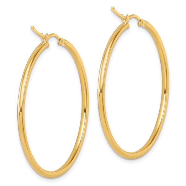 Leslie's 14K 2x40mm Polished Hoop Earrings - Image 4