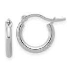Leslie's 14K White Gold 2x12mm Polished Hoop Earrings