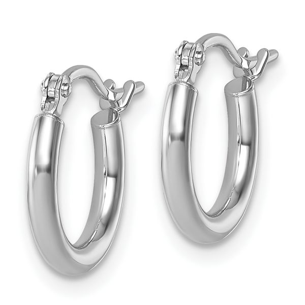 Leslie's 14K White Gold 2x12mm Polished Hoop Earrings - Image 2