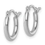 Leslie's 14K White Gold 2x12mm Polished Hoop Earrings - Image 2