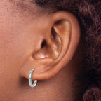 Leslie's 14K White Gold 2x12mm Polished Hoop Earrings - Image 3