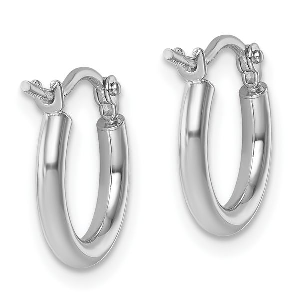 Leslie's 14K White Gold 2x12mm Polished Hoop Earrings - Image 4