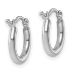 Leslie's 14K White Gold 2x12mm Polished Hoop Earrings - Image 4