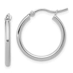 Leslie's 14K White Gold 2x20mm Polished Hoop Earrings