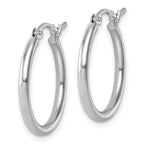 Leslie's 14K White Gold 2x20mm Polished Hoop Earrings - Image 2