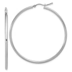 Leslie's 14K White Gold Polished Hoop Earrings