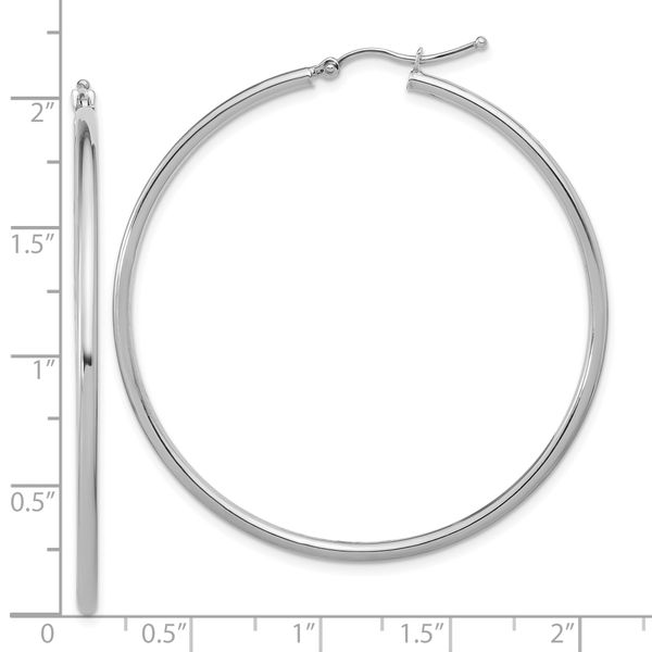 Leslie's 14K White Gold Polished Hoop Earrings - Image 3
