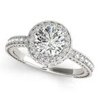 Platinum Round Halo Engagement Ring