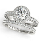 Platinum Round Halo Engagement Ring - Image 3