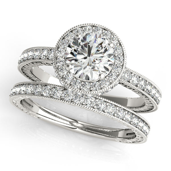 Platinum Round Halo Engagement Ring - Image 3