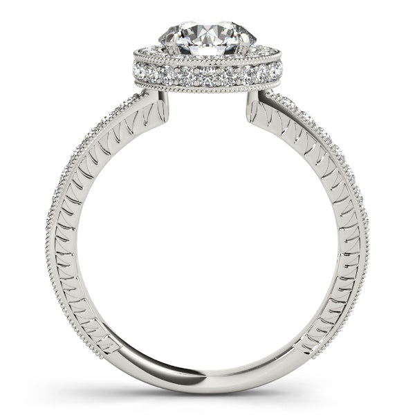 Platinum Round Halo Engagement Ring - Image 2