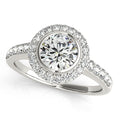 Platinum Round Halo Engagement Ring