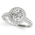 Platinum Round Halo Engagement Ring