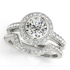 Platinum Round Halo Engagement Ring - Image 3
