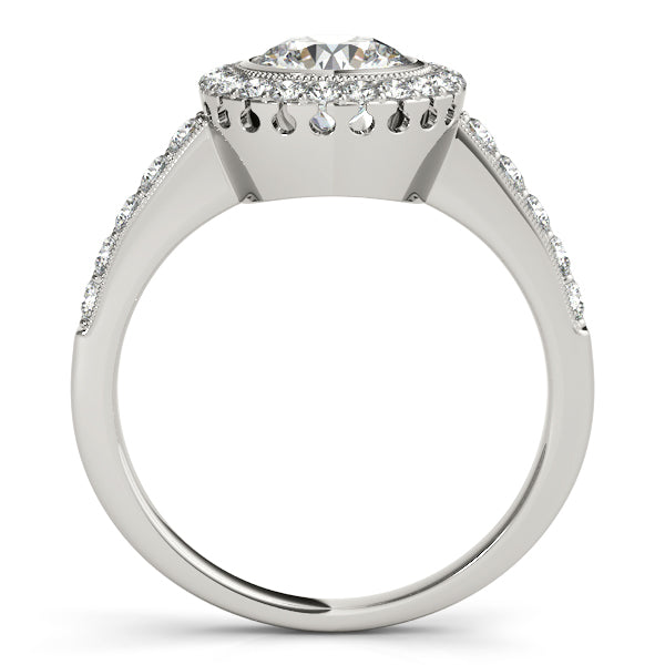 Platinum Round Halo Engagement Ring - Image 2