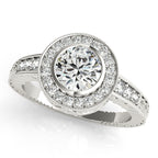 Platinum Round Halo Engagement Ring