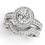 Platinum Round Halo Engagement Ring - Image 3