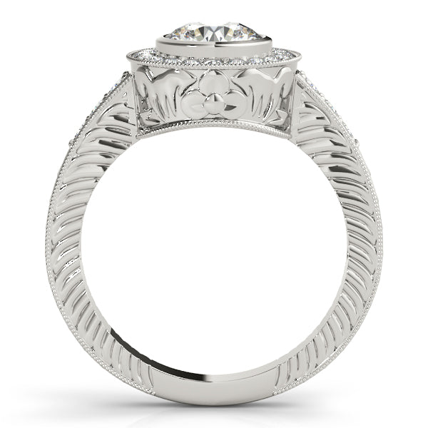 Platinum Round Halo Engagement Ring - Image 2