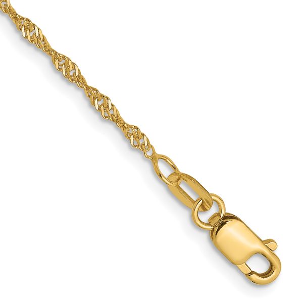 Leslie's 14K 1.3mm Singapore Chain Anklet