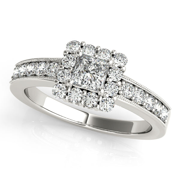 Platinum Halo Engagement Ring